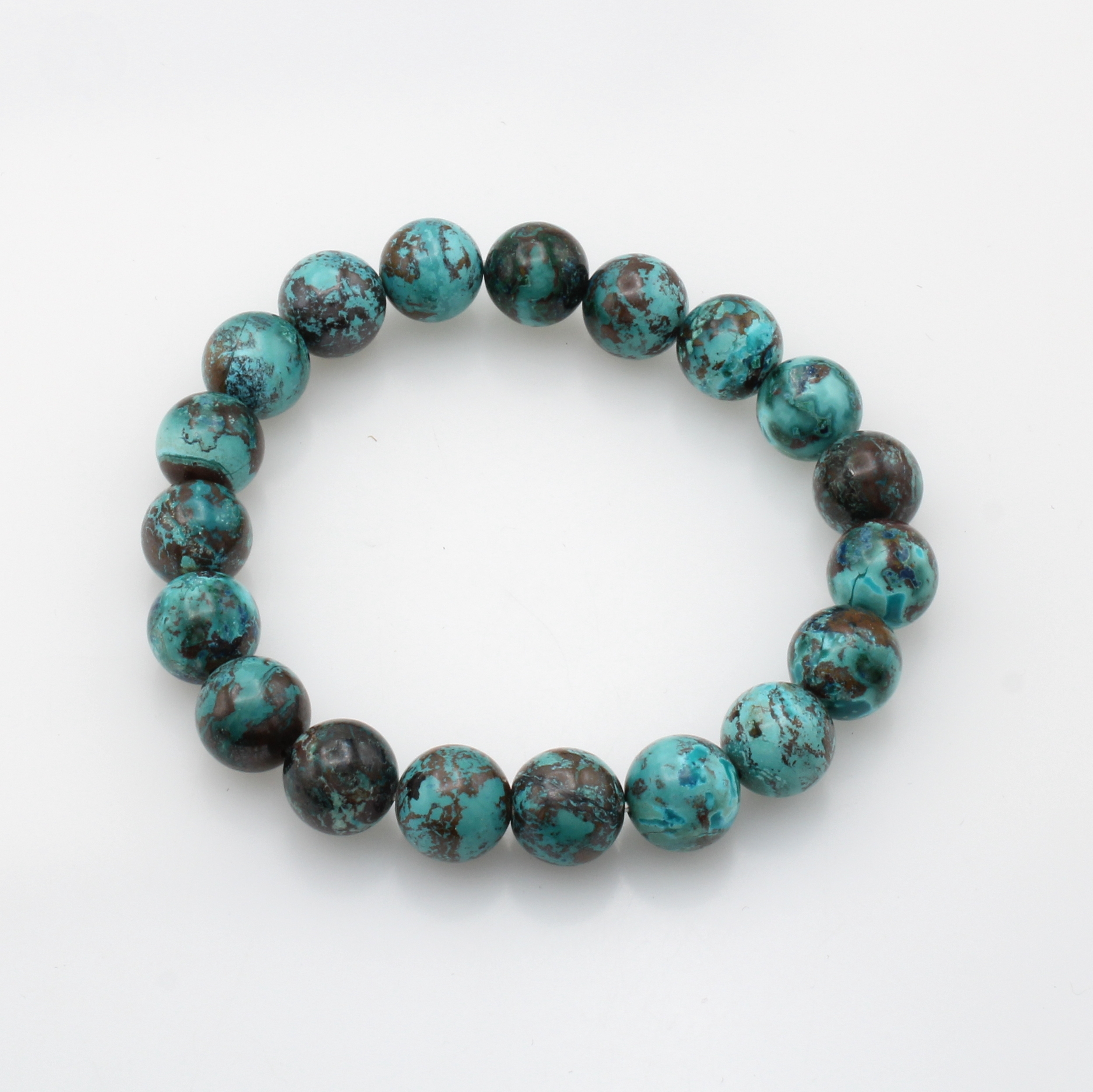 Image 27121653 - Elastisches Chrysokolla-Armband, Kugeld. ca.10 mm