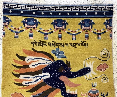 27121622a - ´Säulen-Drachen Teppich´, Ning-Hsia, Westchina, um 1900, Wolle auf Baumwolle, ca. 385 ...