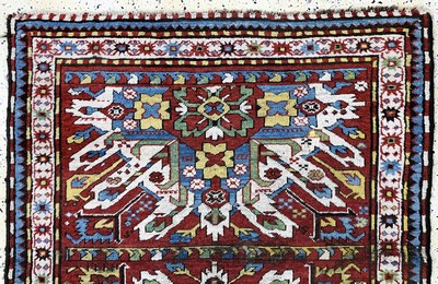 27121624a - Tschelabed´Adler-Kazak´antik, Kaukasus, 19.Jhd, Wolle auf Wolle, ca. 226 x 114 cm, EHZ: ...