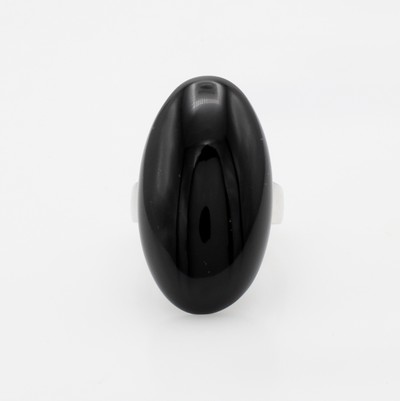 Image Ring mit Onyx, 925er Silber, ovaler Onyx ca. 20x35 mm, RW ca. 62