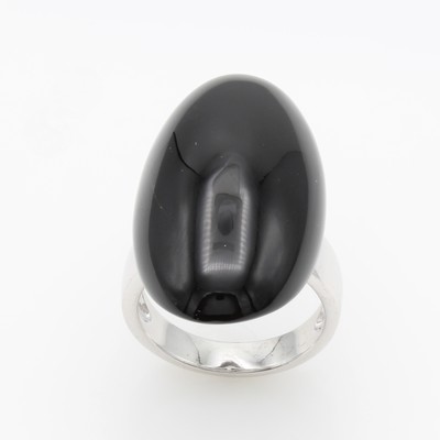 27121644a - Ring mit Onyx, 925er Silber, ovaler Onyx ca. 20x35 mm, RW ca. 62