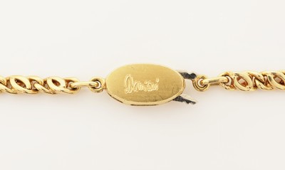 27121648e - 18 kt Gold Saphir-Brillant-Clipanhänger, GG750/000, mittig ovalfacett. orangefarb. ...