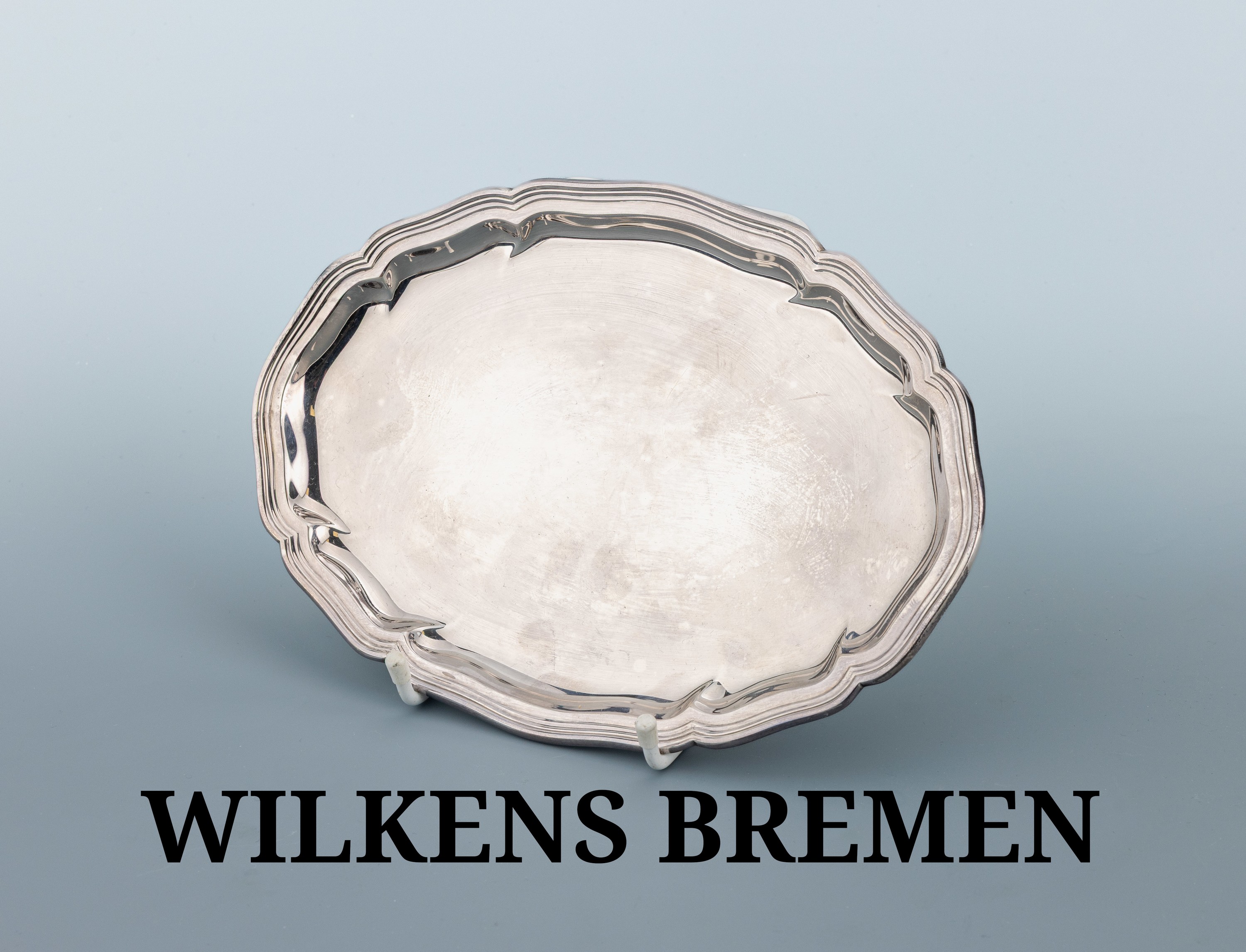 Image 27121964 - Visitenkartentablett, deutsch, WILKENS Bremen, 800er Silber, barockisierend, ca. 21 x ...