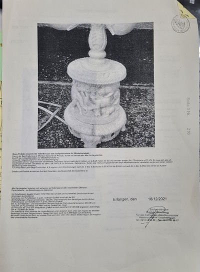 27121966c - Fünfarmige Elfenbeinleuchte, Indien, um 1930, Sockel aus einem Hohlstück eines ...