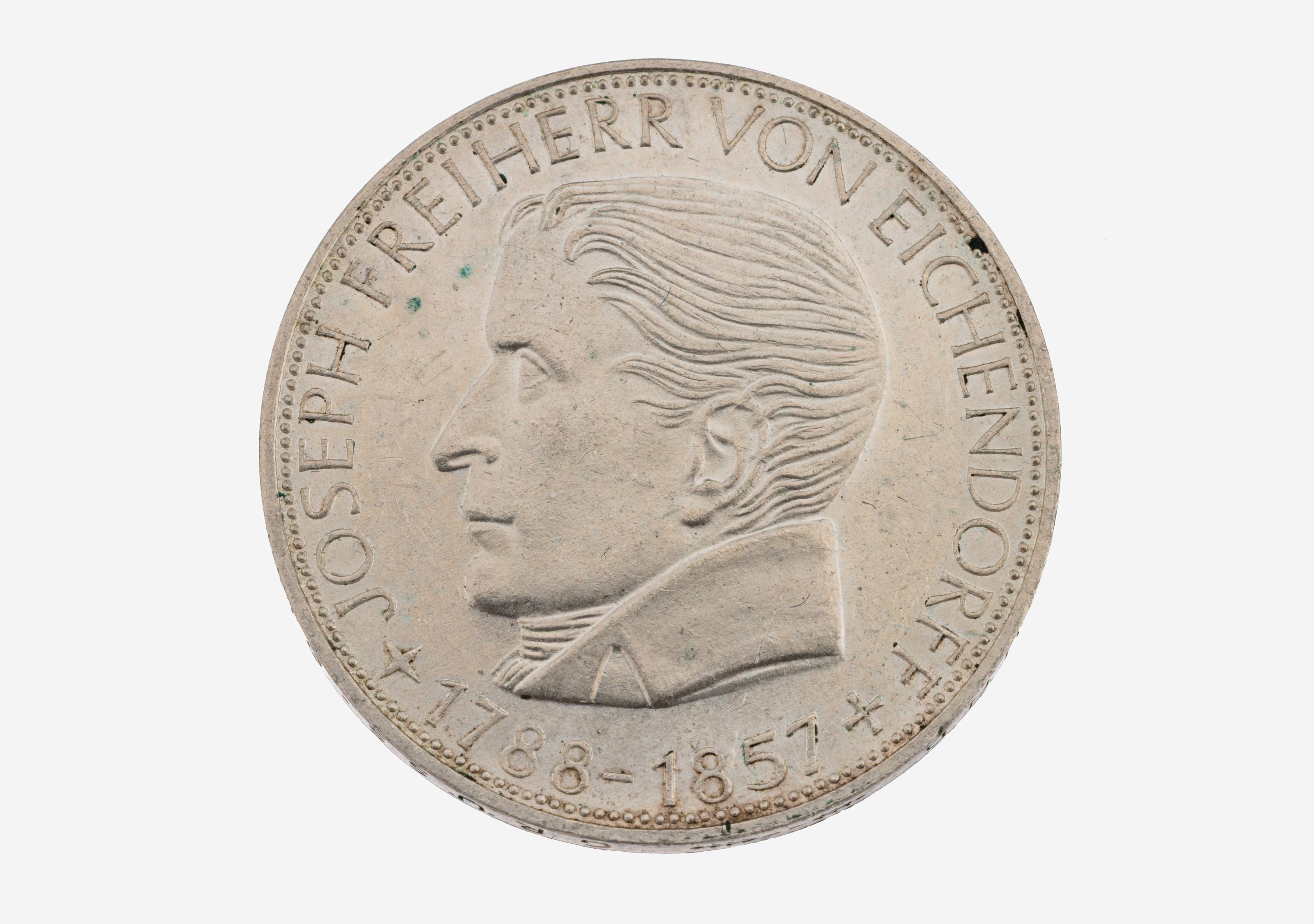 Image 27122327 - Silbermünze, 5 Mark, Deutschland, 1957, JosephFreiherr von Eichendorff