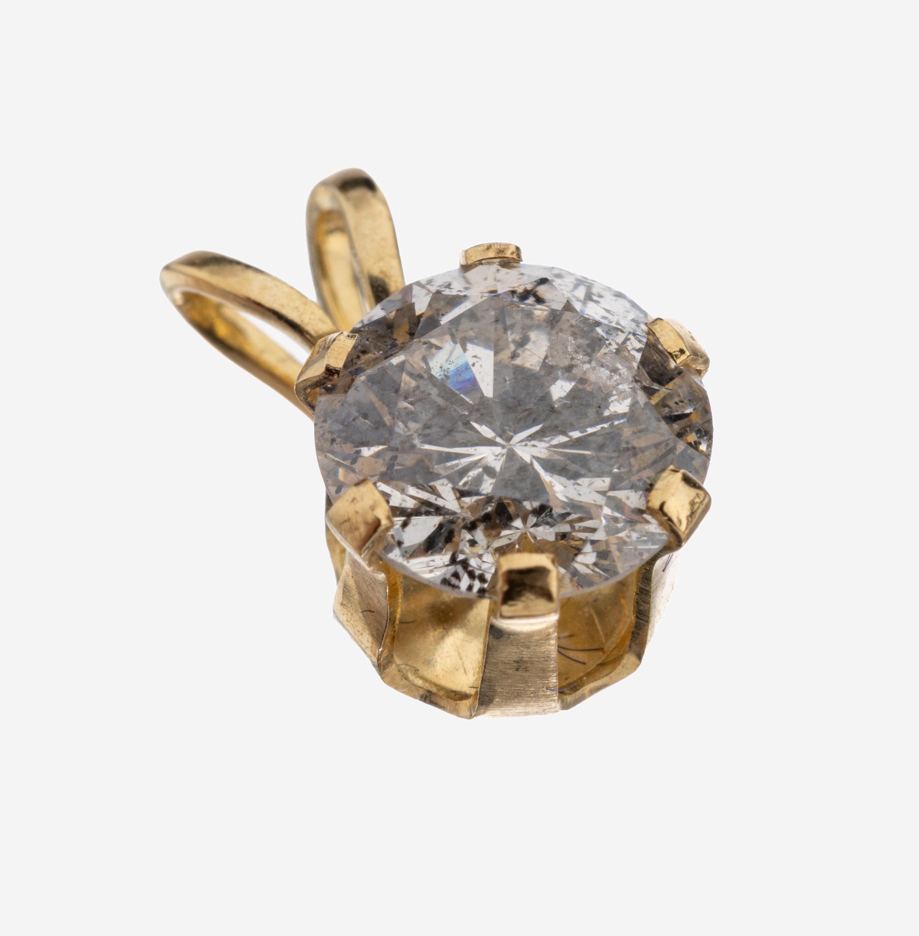 Image 27122352 - 14 kt Gold Brillant-Anhänger, GG 585/000, Brillant ca. 1.0 ct get.Weiß/p2, ca. 0.5 g