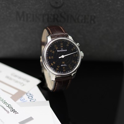 27122309a - MEISTERSINGER Bell Hora nahezu neuwertige, ungetragene Einzeiger-Herrenarmbanduhr ...