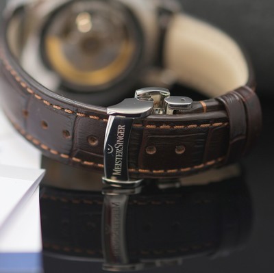 27122309d - MEISTERSINGER Bell Hora nahezu neuwertige, ungetragene Einzeiger-Herrenarmbanduhr ...