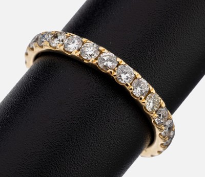 Image 14 kt gold brilliant-memoryring , YG 585/000, 26 brilliants total approx. 1.32 ct ...