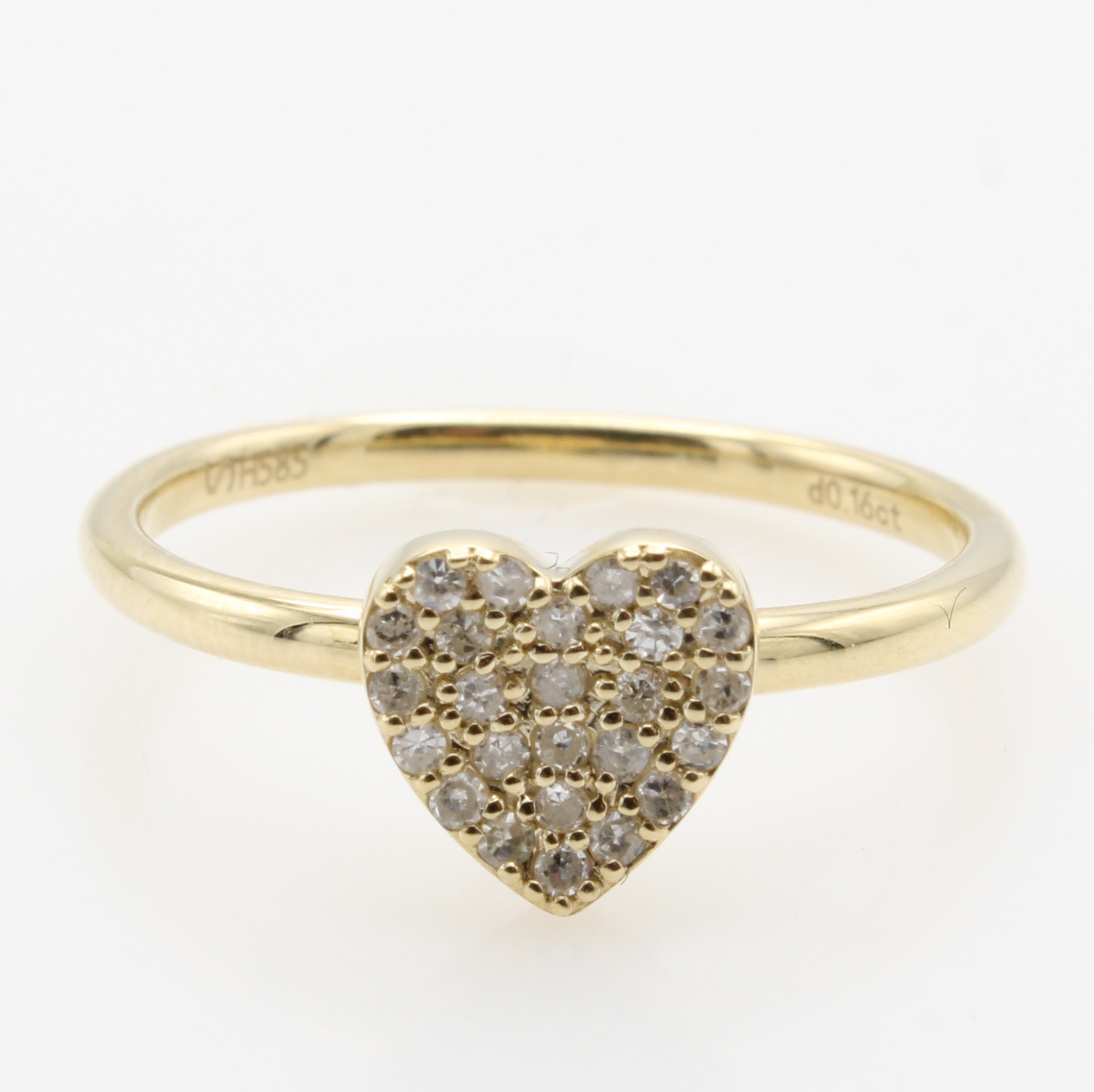 Image 27122598 - Ring mit Brillanten, GG 585/000, 25 Brill. in Herzform gef. zus. ca. 0.16 ct Weiß/si-p, ...