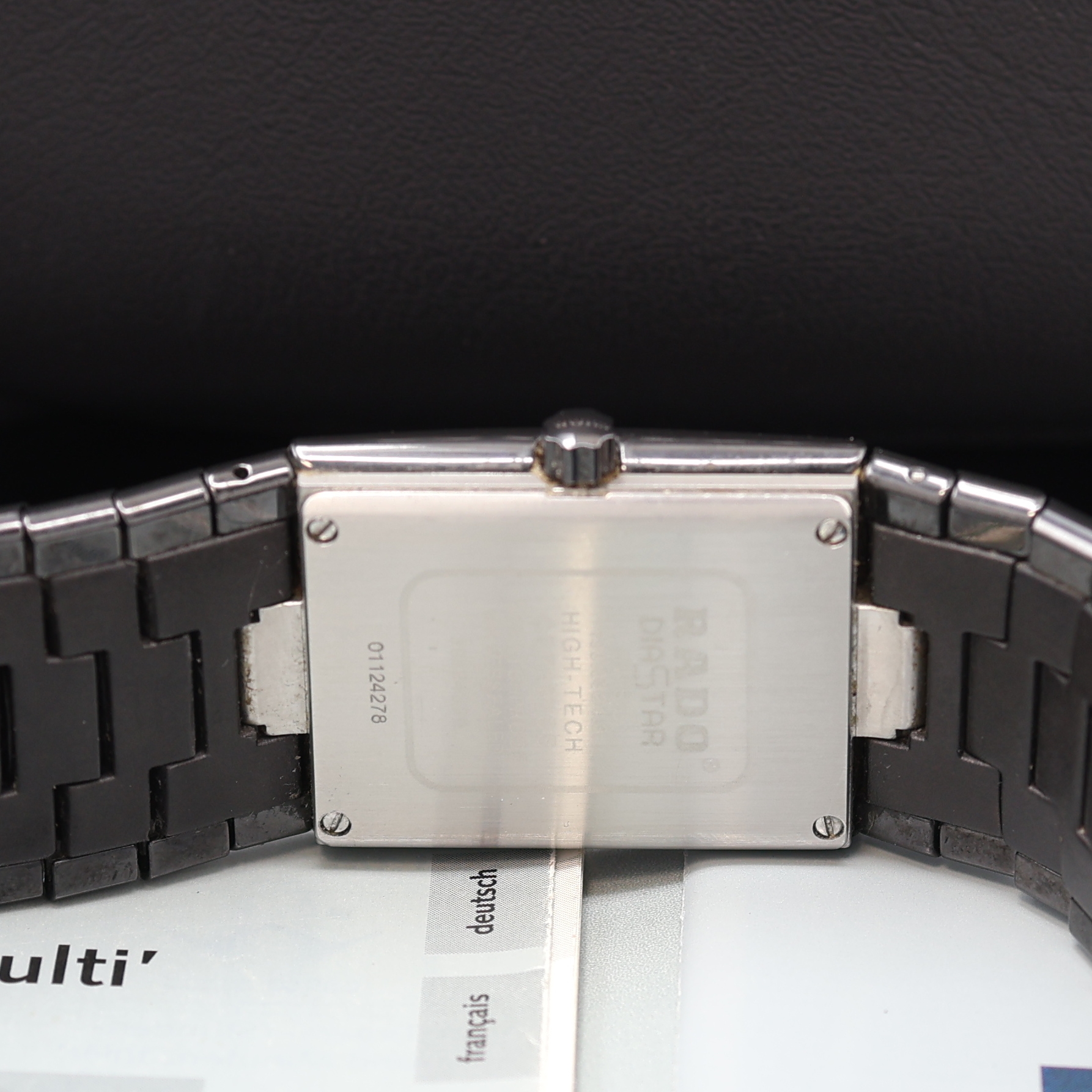 Detail g: RADO Diastar Herrenarmbanduhr mit Multifunktionsanzeige Referenz 193.0324.3, Schweiz verk. lt. beil. Pap. 11/1994, quarz, Keramikgeh., 4-fach ...