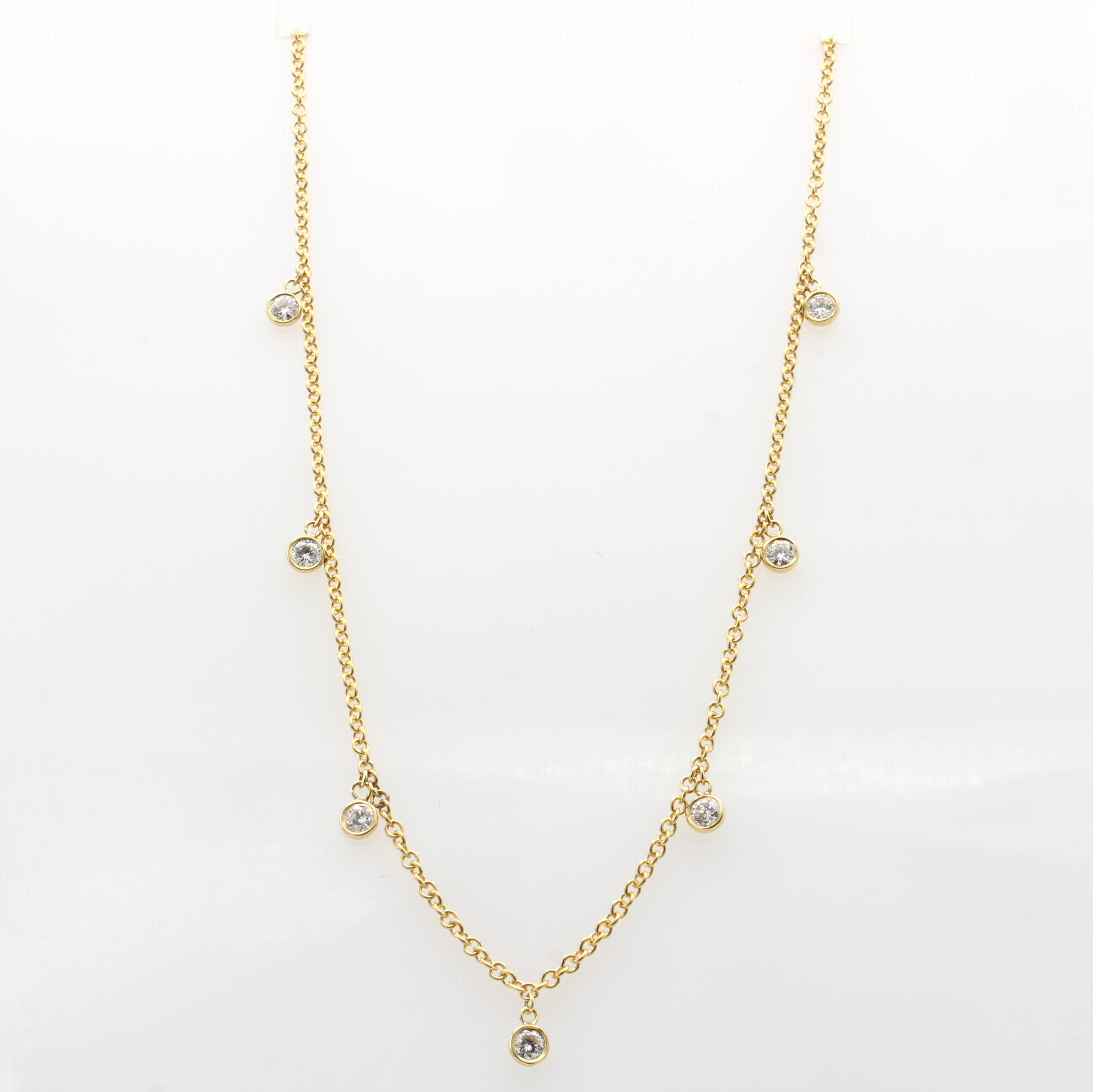 Image 27122678 - Collier mit Brillanten, GG 585/000, 7 Brill. zus. ca. 0.42 ct feines Weiß/vs-si, ...