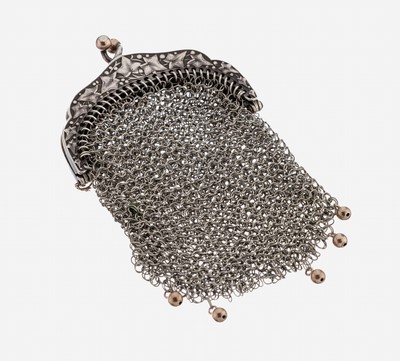 Image Geld-/Puppentäschchen, Frankreich um 1900, 800er Silber, Eberkopfpunzen, Bügel mit ...