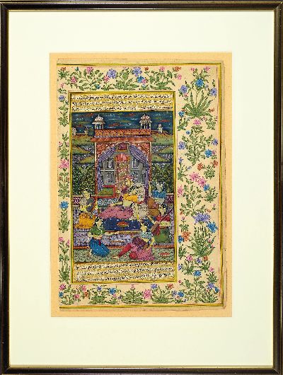 27122659m - Sammlung aus 6 Buchmalereien, indo-persisch, davon 4 um 1900, feine Gouachemalerei auf ...