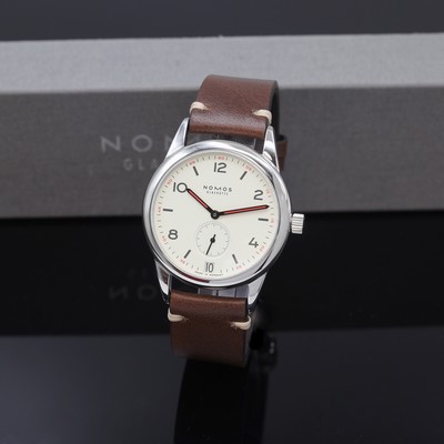 Image NOMOS Club Armbanduhr, Handaufzug, Edelstahlgeh. inkl. Lederband m. orig. Dornschl., ...