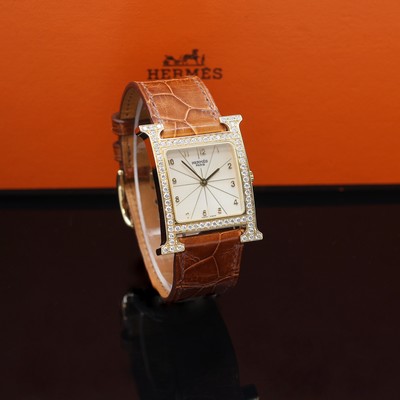 27122677a - HERMES Armbanduhr Heure H Referenz HH1.586, quarz, 2-teil. Geh. inkl. orig. Lederband m. ...