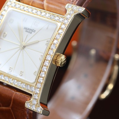 27122677c - HERMES Armbanduhr Heure H Referenz HH1.586, quarz, 2-teil. Geh. inkl. orig. Lederband m. ...