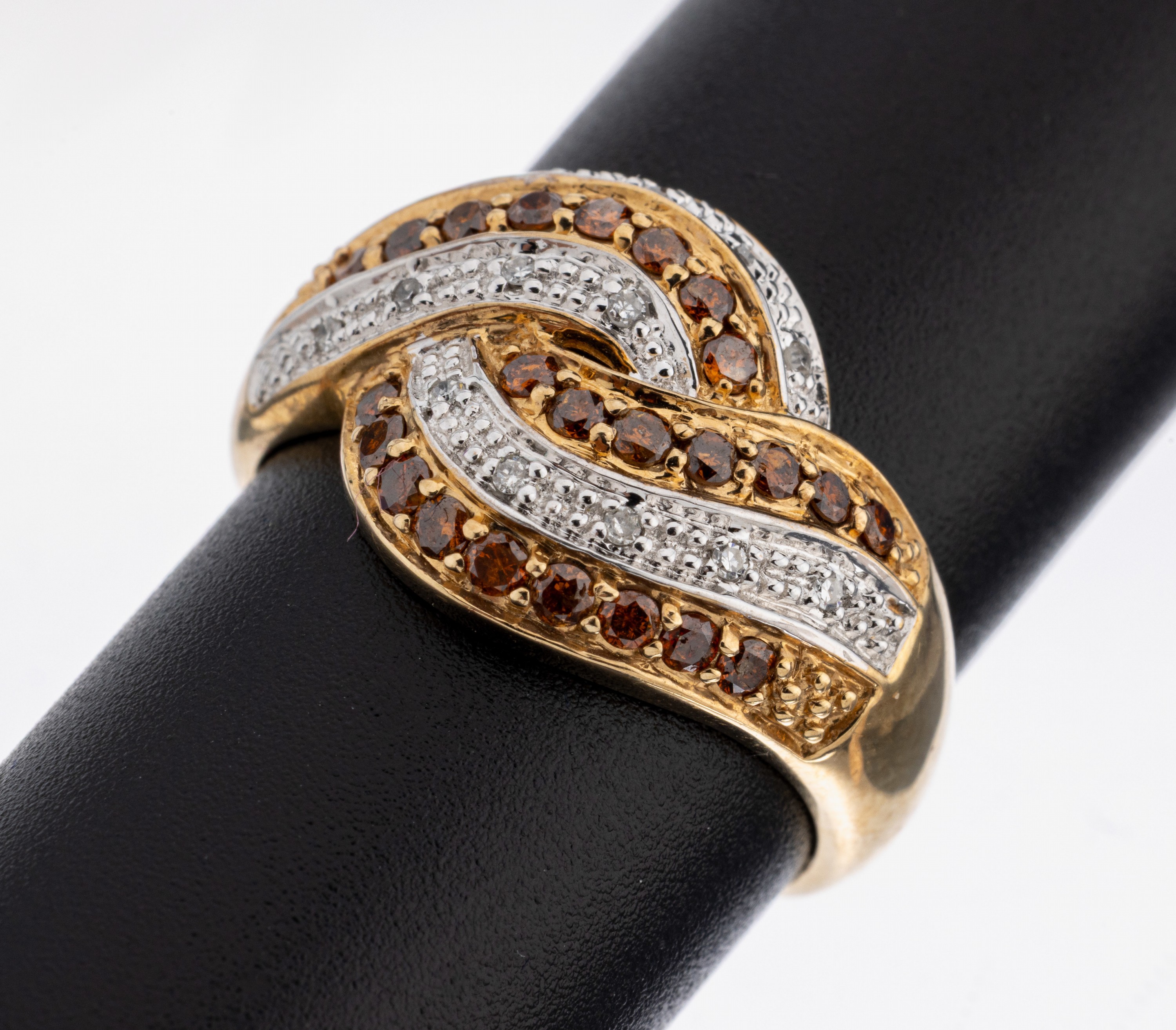 Image 27122717 - 14 kt Gold Diamant-Ring, GG 585/000 gepr., 14 8/8-Diamanten Weiß/si und 24 ...