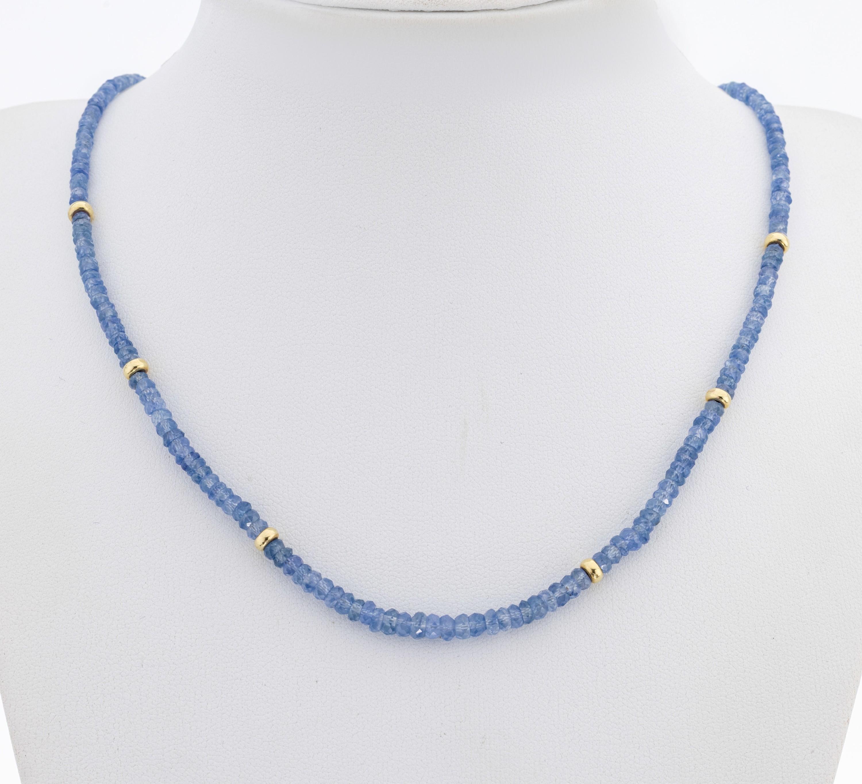 Image 27122733 - Tansanit-Collier mit 9 kt Gold Schließe, GG375/000, facett. Tansanit-Linsen, ...