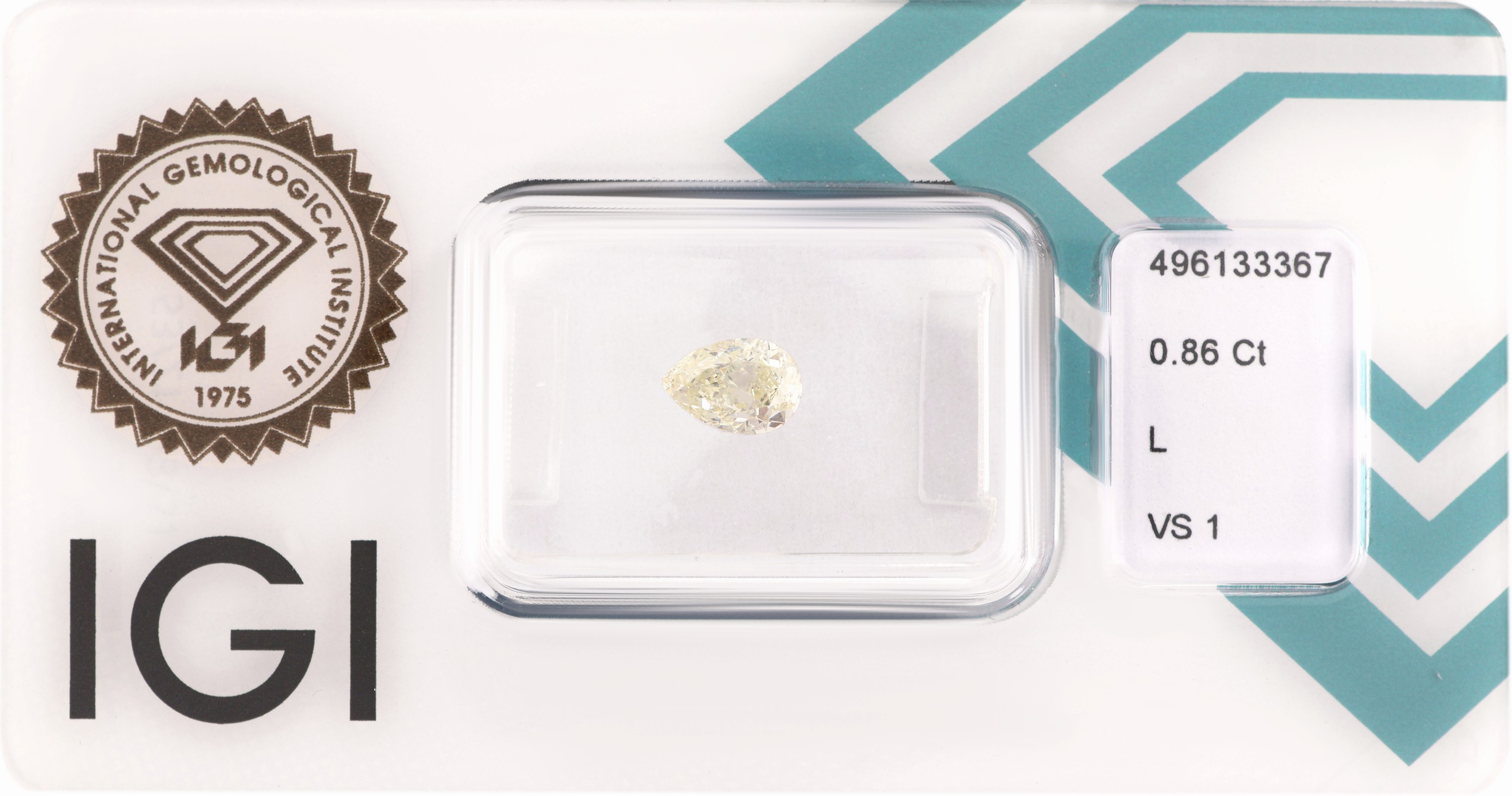 Image 27122734 - Loser Diamant 0.86 ct getöntes(L)/vs1, Tropfen, Politur und Symmetrie gut, ...