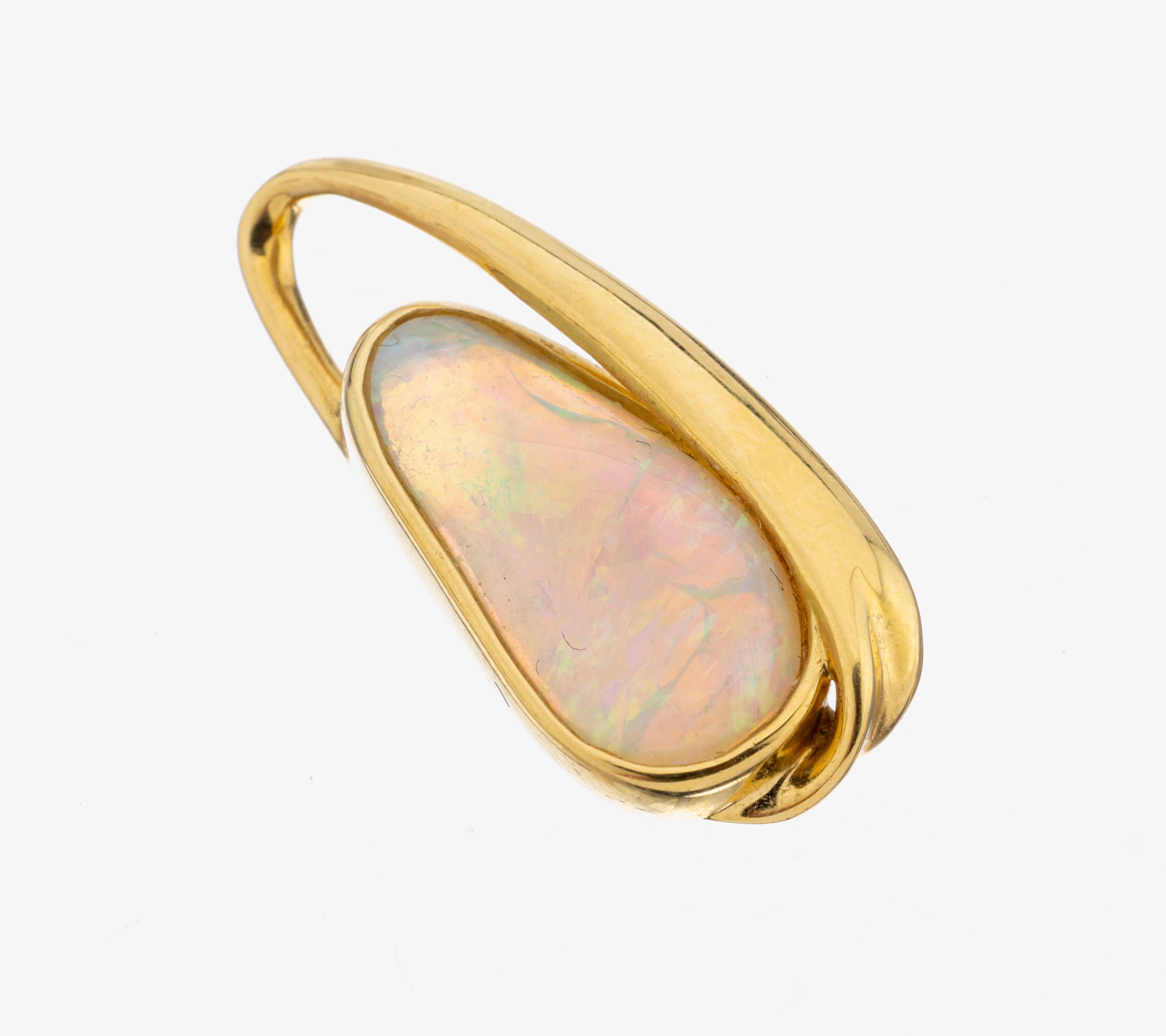 Image 27122749 - 18 kt Gold Opal-Anhänger, GG 750/000, ungewöhnliches Design, Opal ca. 2.0 ct, ...