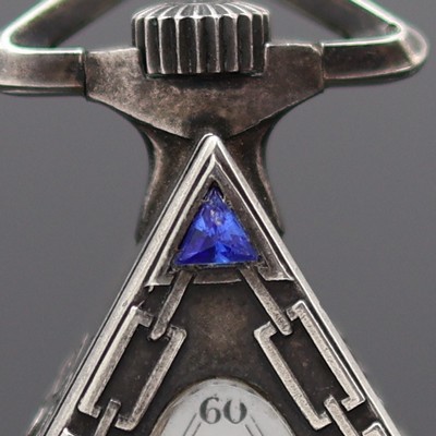 27122708g - SOLVIL WATCH CO / G. SCHWAB_LOEILLE Freimaurer Taschenuhr in Sterlingsilber, Schweiz um ...