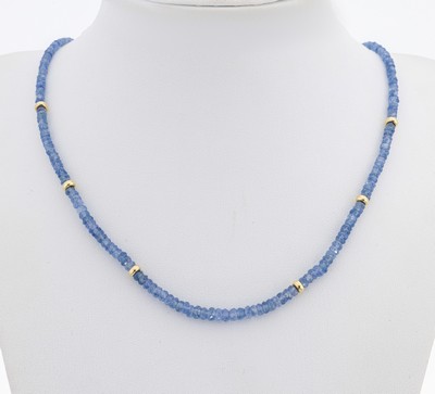 Image Tansanit-Collier mit 9 kt Gold Schließe, GG375/000, facett. Tansanit-Linsen, ...