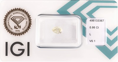 Image Loser Diamant 0.86 ct getöntes(L)/vs1, Tropfen, Politur und Symmetrie gut, ...