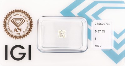 Image Loser Diamant 0.57 ct leicht getöntes Weiß(I)/vs2, Princess-Cut, Politur und Symmetrie ...