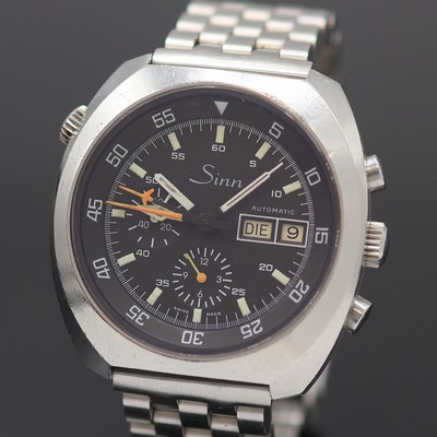 27122780a - SINN Armbandchronograph in Stahl, Schweiz um 1985, Automatik, Boden verschr., neutr. ...