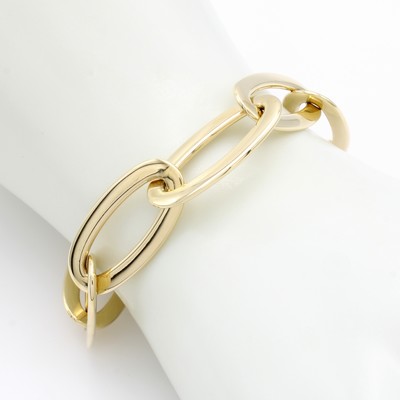 27122789a - Gliederarmband, GG 585/000, flache, ovale Glieder, L. ca. 20 cm