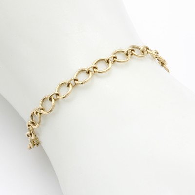 27122807a - Gliederarmband, GG 585/000, runde Glieder, L. ca. 19 cm