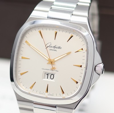 27122840a - GLASHÜTTE ORIGINAL Herrenarmbanduhr Seventies Panoramadatum Referenz 39-47-11-12-14, ...