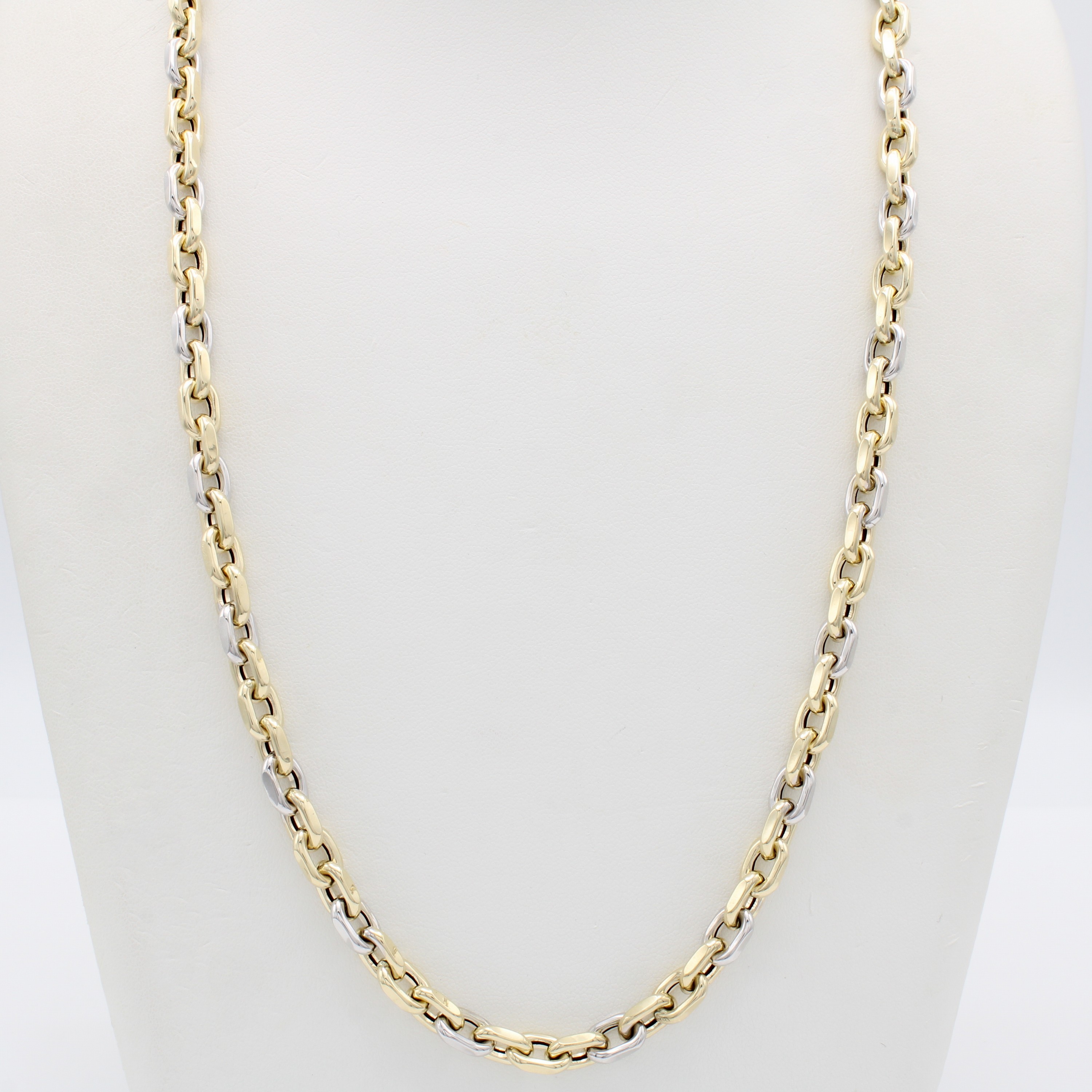 Image 27122939 - Ankerkette, GG/WG 585/000, diamantiert, Karabinerschl., L. ca. 57 cm
