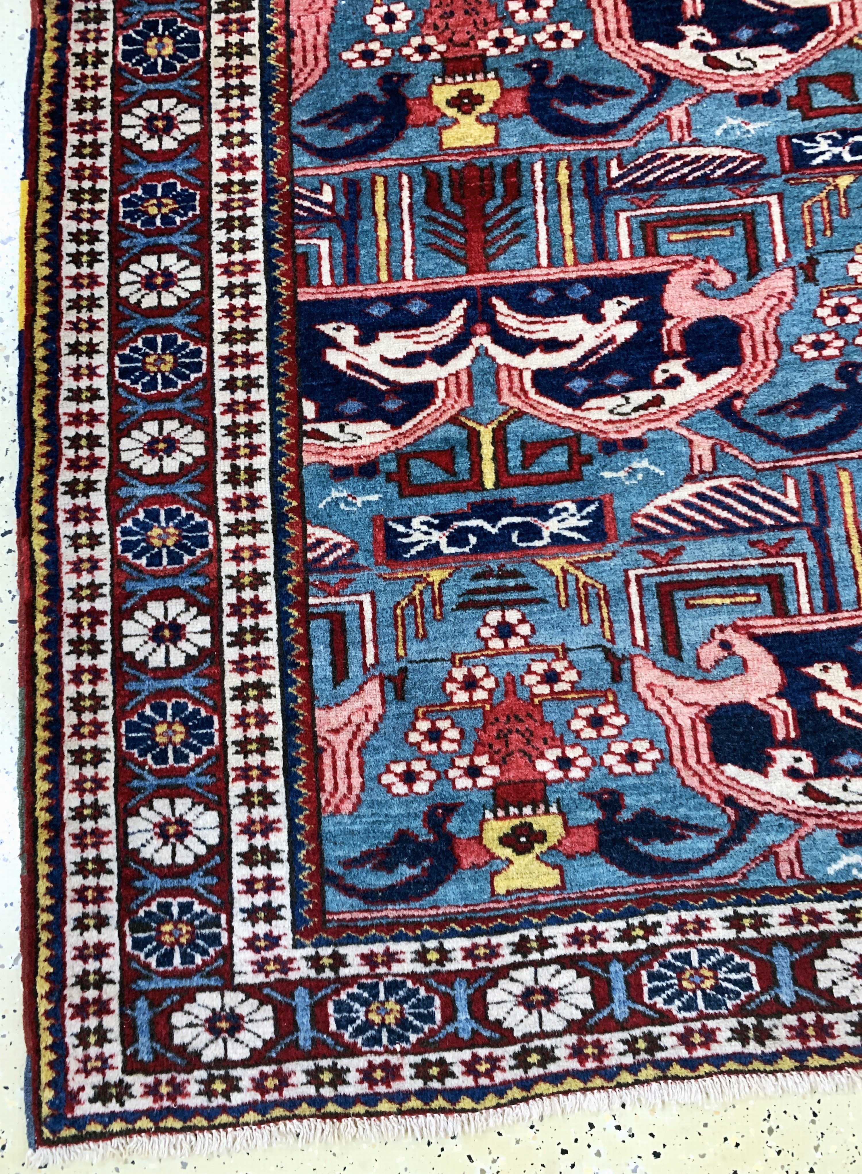 Detail b: Schirwan alt, Kaukasus, Mitte 20.Jhd, Wolleauf Baumwolle, ca. 255 x 165 cm, EHZ: 2-3
