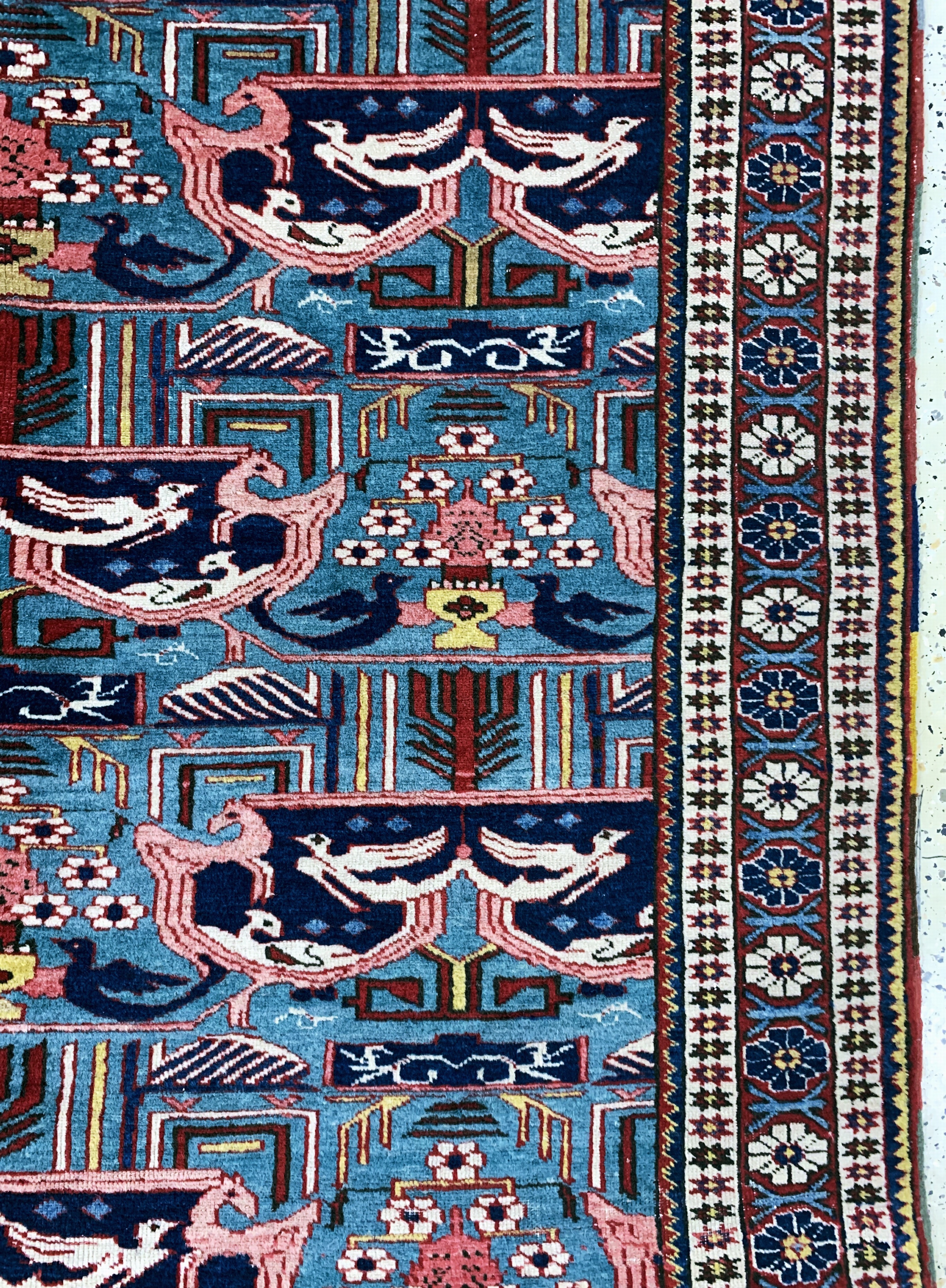 Detail d: Schirwan alt, Kaukasus, Mitte 20.Jhd, Wolleauf Baumwolle, ca. 255 x 165 cm, EHZ: 2-3