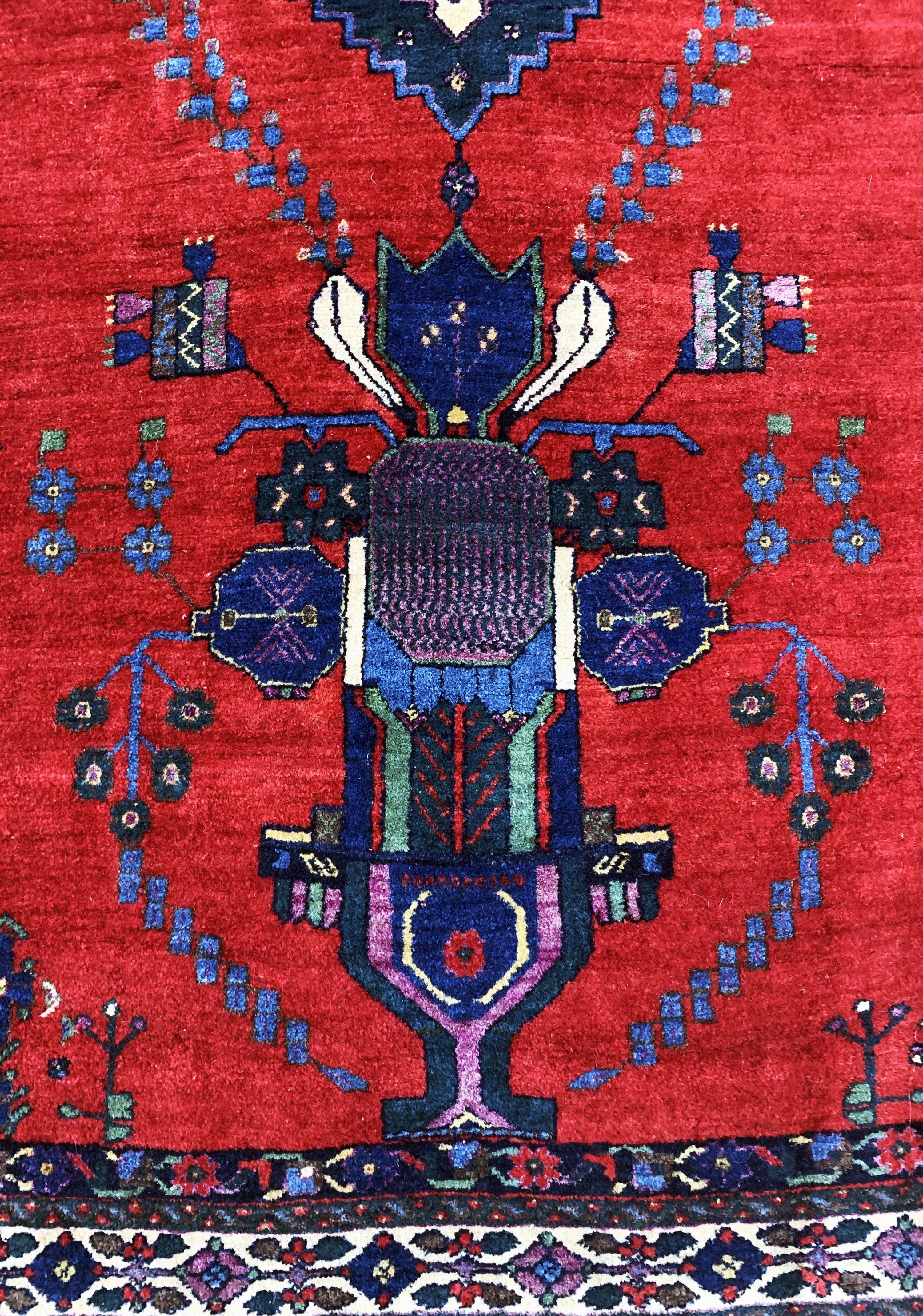 Detail c: Sirjan alt, Persien, Mitte 20.Jhd, Wolle auf Baumwolle, ca. 225 x 163 cm, EHZ: 2-3