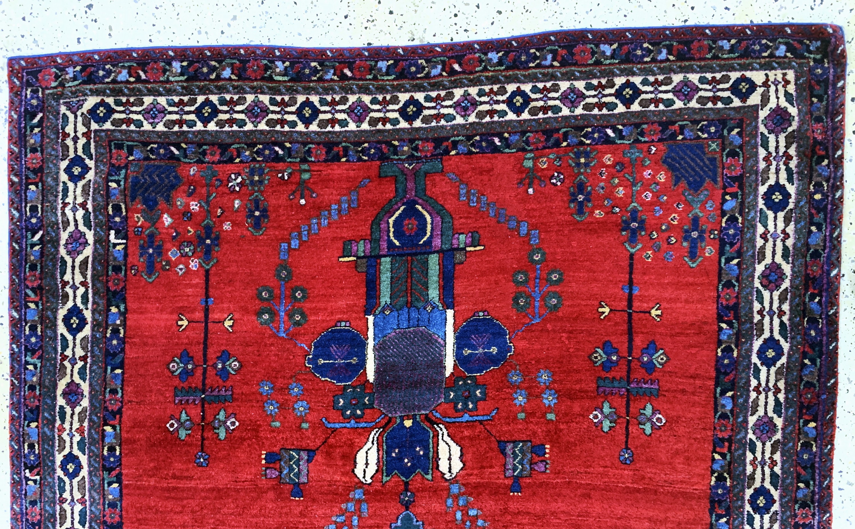 Detail f: Sirjan alt, Persien, Mitte 20.Jhd, Wolle auf Baumwolle, ca. 225 x 163 cm, EHZ: 2-3