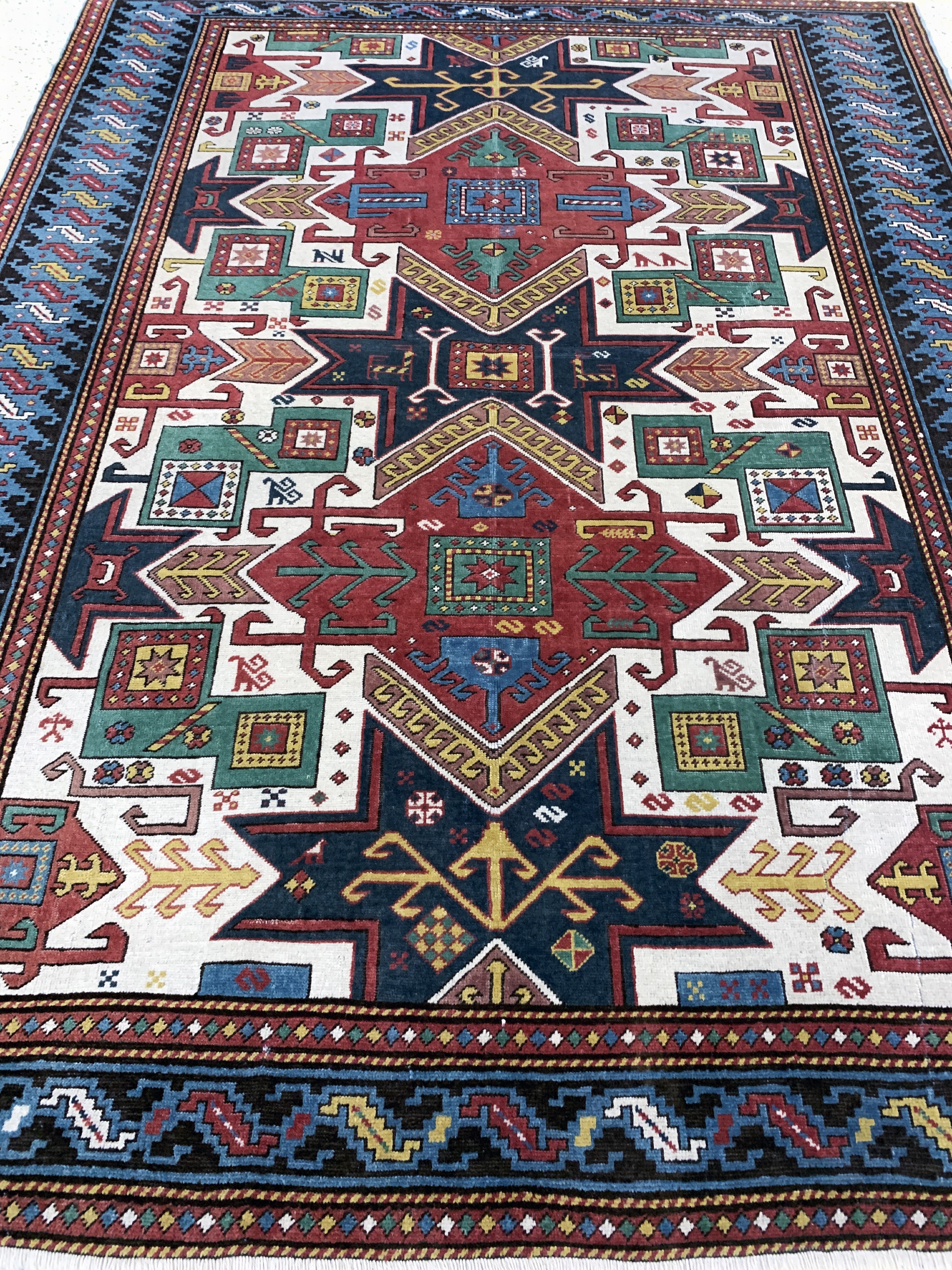 Detail i: Kopie eines"Stern-Kazak", Türkei, Ende 20.Jhd, Wolle auf Wolle, ca. 270 x 210 cm Reinigungsbedürftig, EHZ: 3