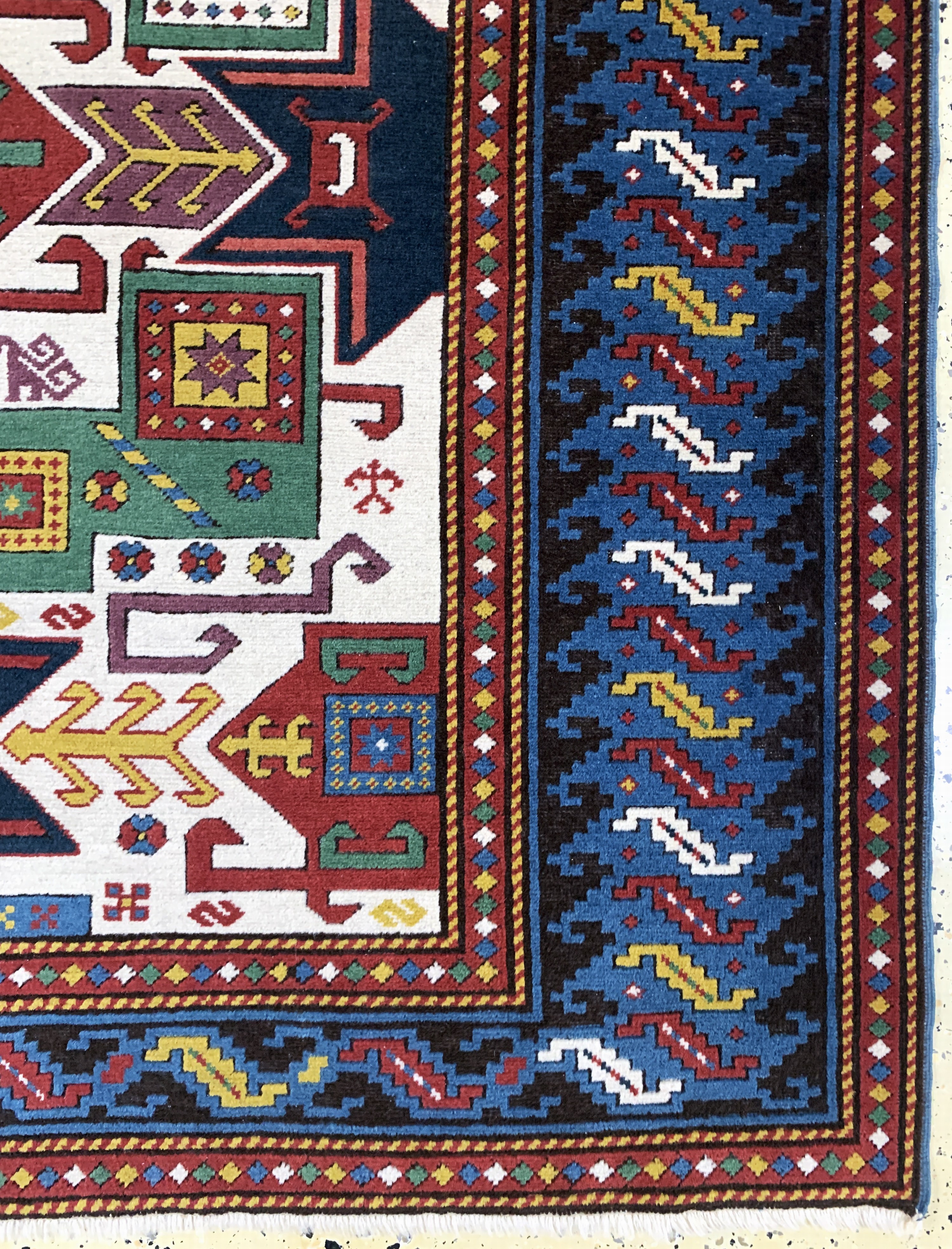 Detail a: Kopie eines"Stern-Kazak", Türkei, Ende 20.Jhd, Wolle auf Wolle, ca. 265 x 205 cm, EHZ: 2