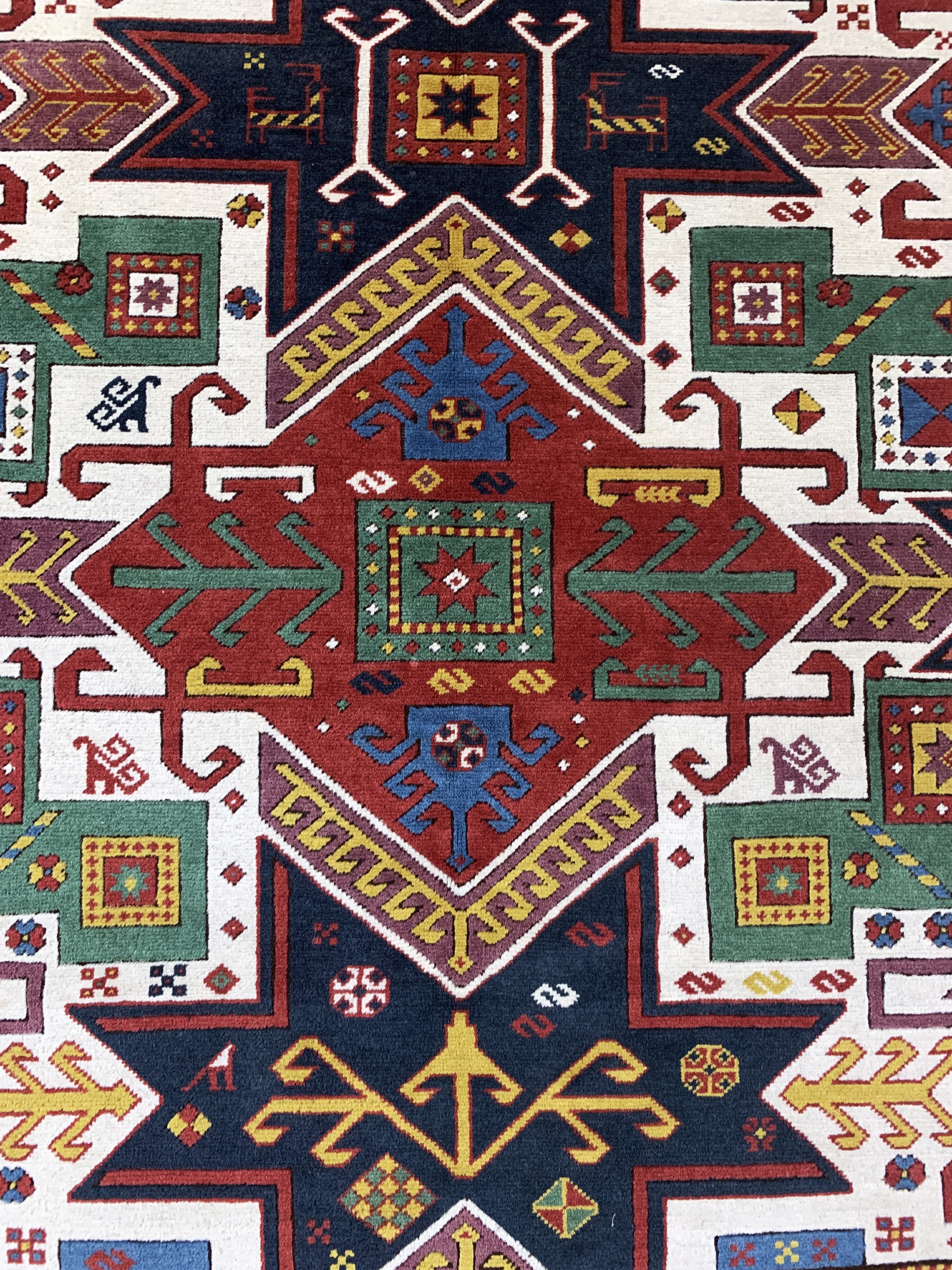 Detail c: Kopie eines"Stern-Kazak", Türkei, Ende 20.Jhd, Wolle auf Wolle, ca. 265 x 205 cm, EHZ: 2