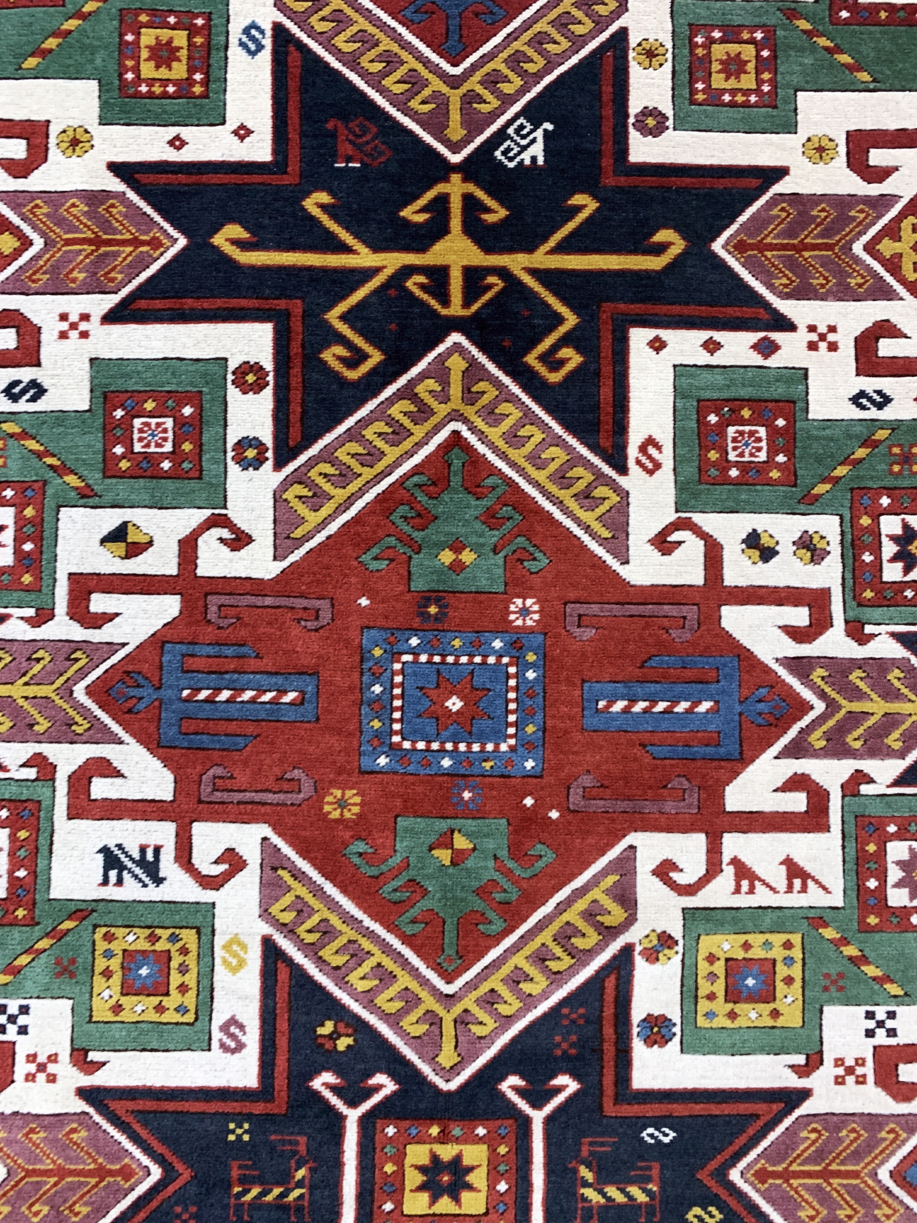 Detail d: Kopie eines"Stern-Kazak", Türkei, Ende 20.Jhd, Wolle auf Wolle, ca. 265 x 205 cm, EHZ: 2