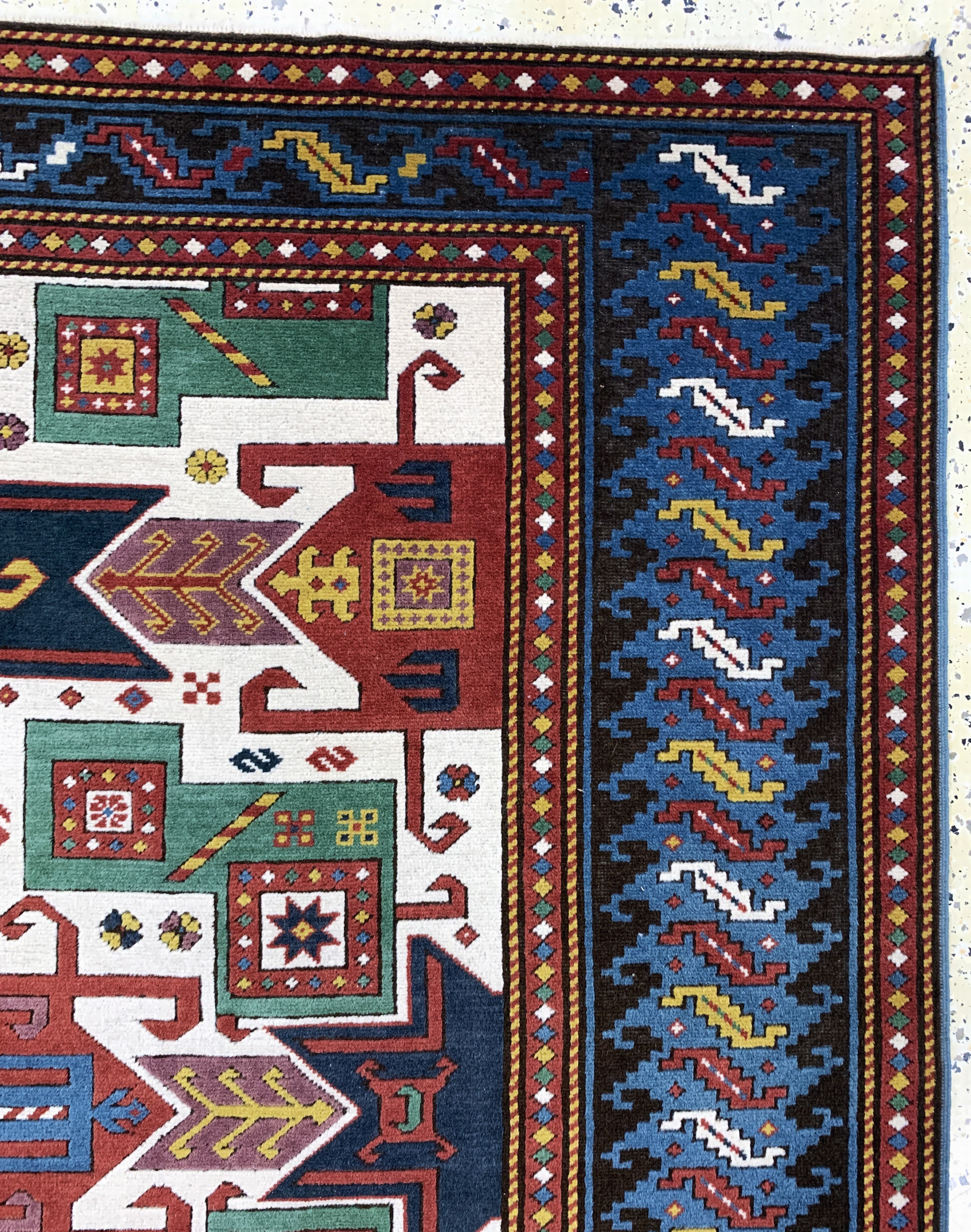 Detail h: Kopie eines"Stern-Kazak", Türkei, Ende 20.Jhd, Wolle auf Wolle, ca. 265 x 205 cm, EHZ: 2