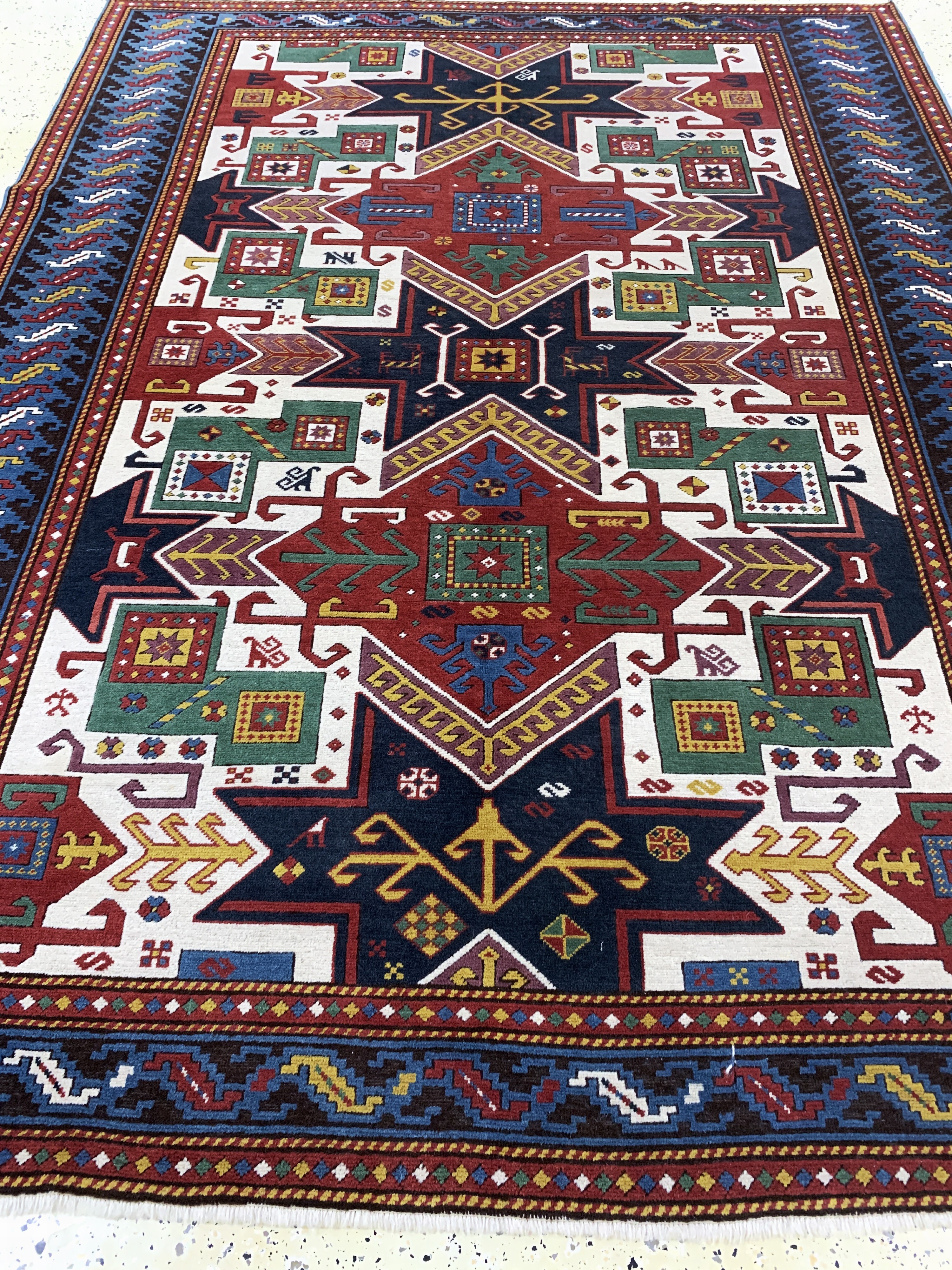 Detail i: Kopie eines"Stern-Kazak", Türkei, Ende 20.Jhd, Wolle auf Wolle, ca. 265 x 205 cm, EHZ: 2