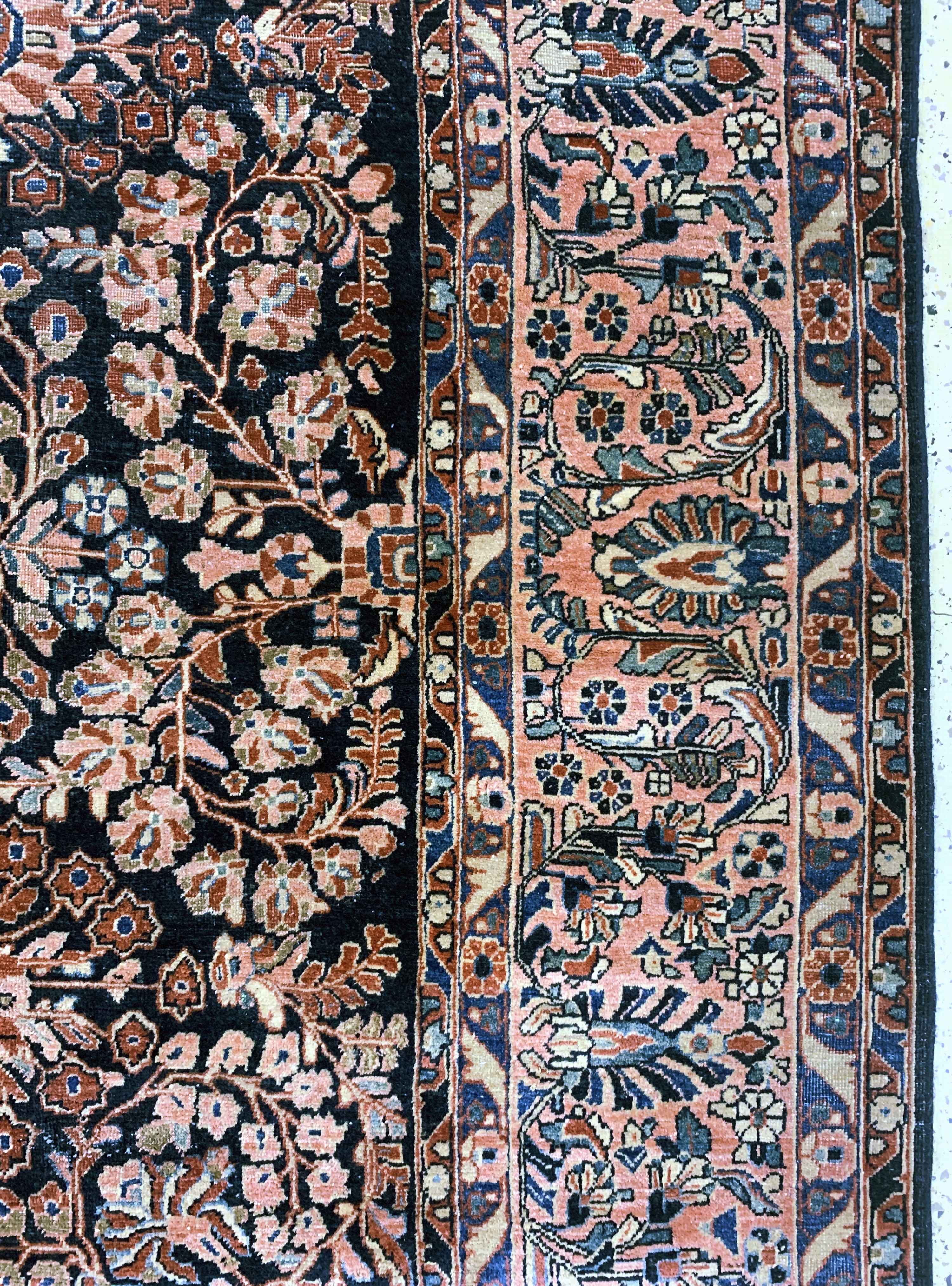 Detail f: Us Re-Import Sarogh antik, Persien, um 1900, Wolle auf Baumwolle, ca. 350 x 265 cm, EHZ: 3, (geflickt)