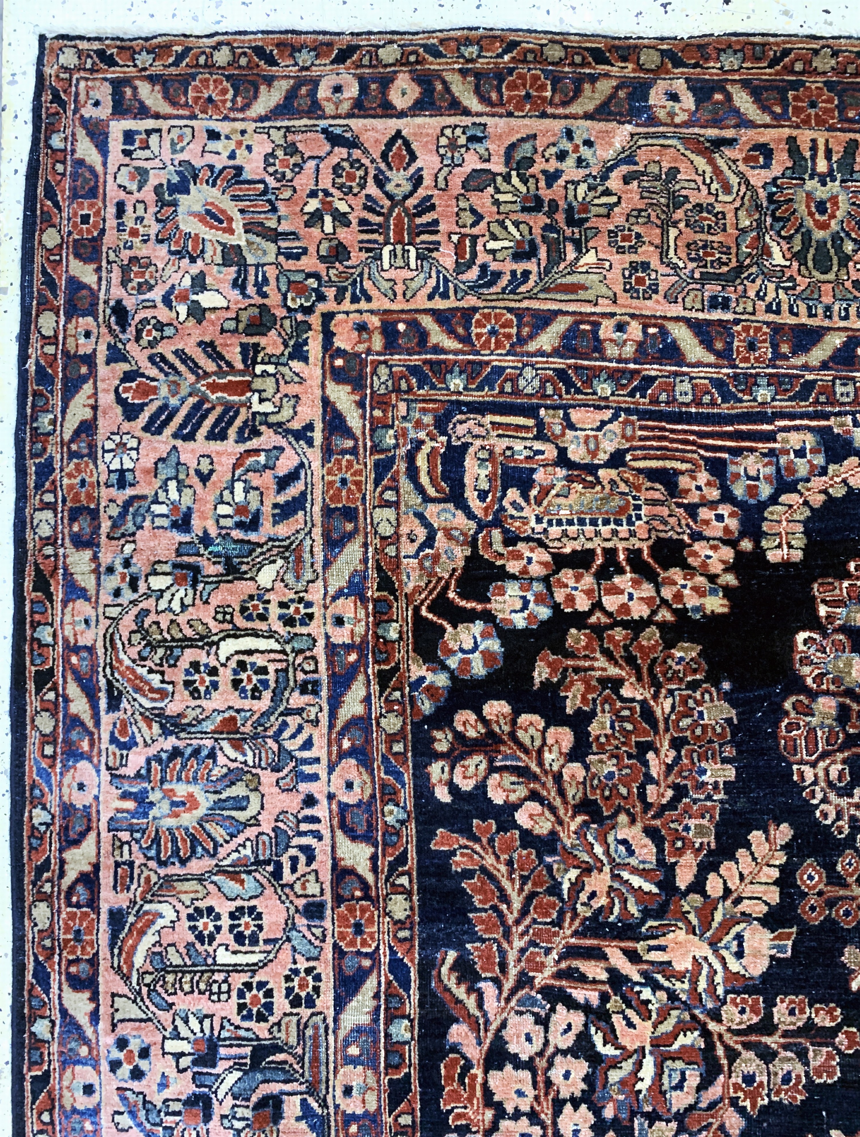 Detail h: Us Re-Import Sarogh antik, Persien, um 1900, Wolle auf Baumwolle, ca. 350 x 265 cm, EHZ: 3, (geflickt)