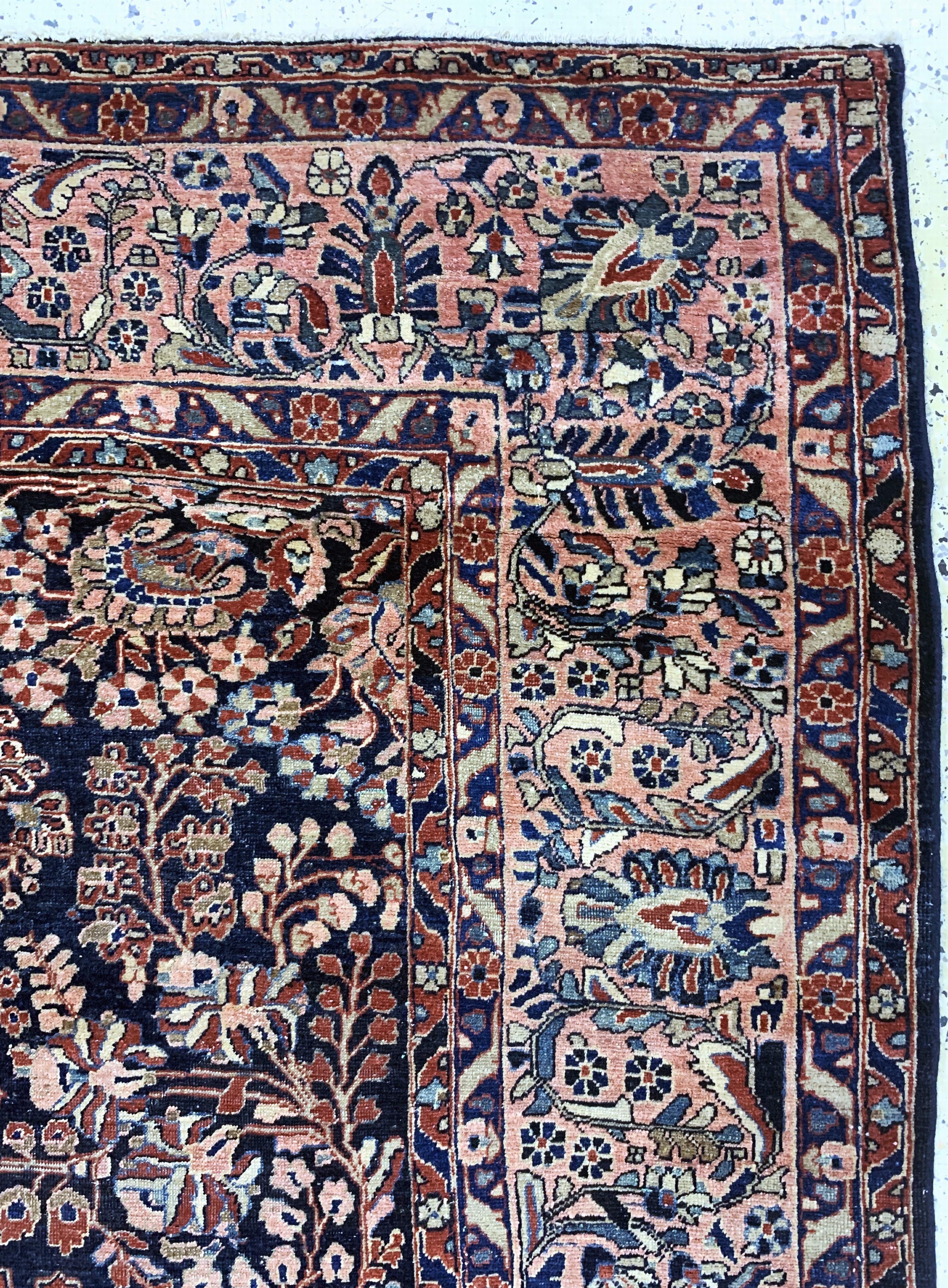 Detail j: Us Re-Import Sarogh antik, Persien, um 1900, Wolle auf Baumwolle, ca. 350 x 265 cm, EHZ: 3, (geflickt)