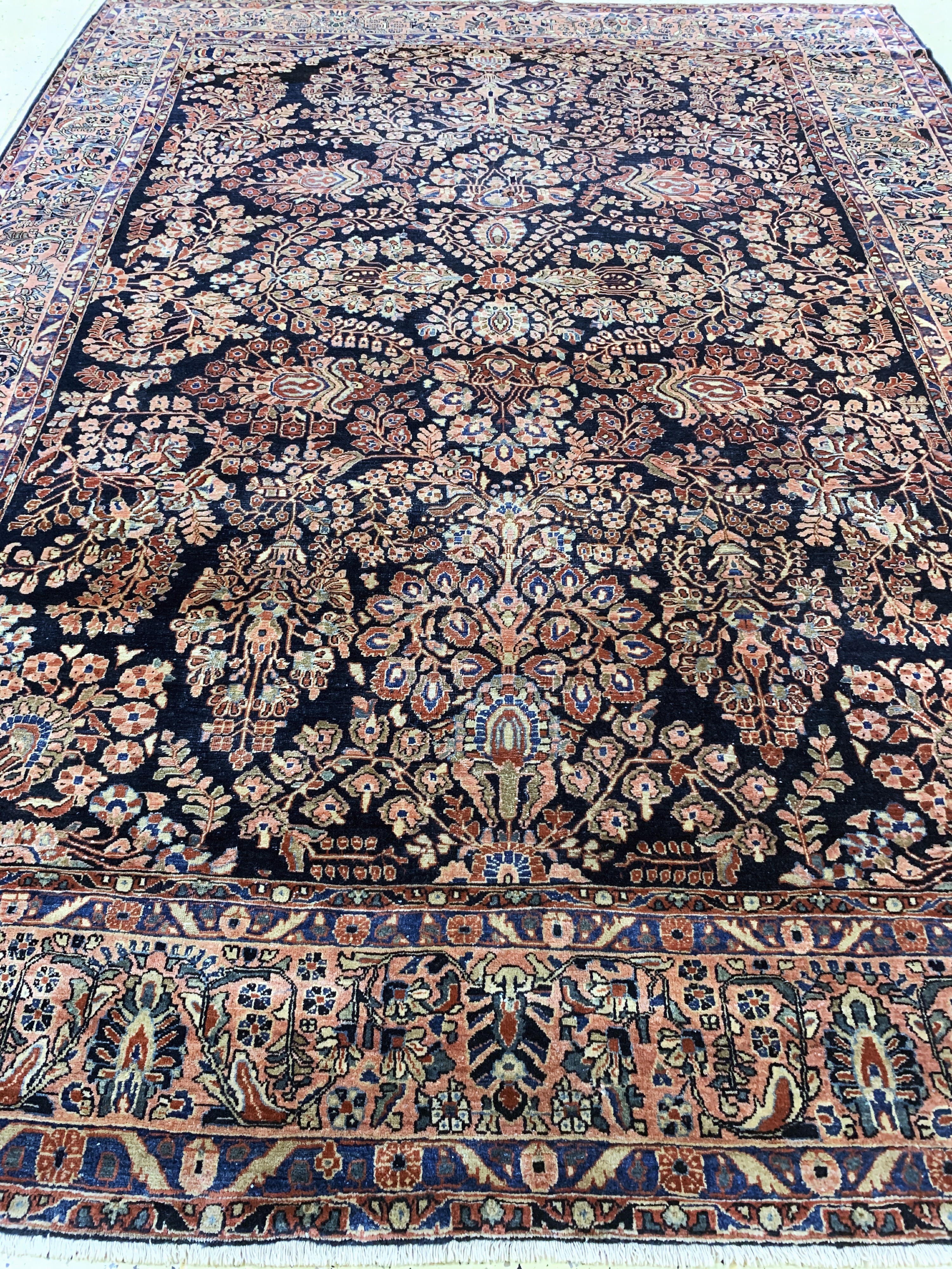 Detail k: Us Re-Import Sarogh antik, Persien, um 1900, Wolle auf Baumwolle, ca. 350 x 265 cm, EHZ: 3, (geflickt)