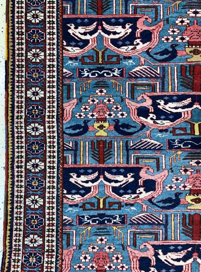 27122954c - Schirwan alt, Kaukasus, Mitte 20.Jhd, Wolleauf Baumwolle, ca. 255 x 165 cm, EHZ: 2-3 ...