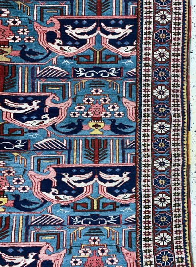 27122954d - Schirwan alt, Kaukasus, Mitte 20.Jhd, Wolleauf Baumwolle, ca. 255 x 165 cm, EHZ: 2-3 ...